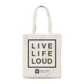 Live Life Loud Canvas Bag - Charcoal